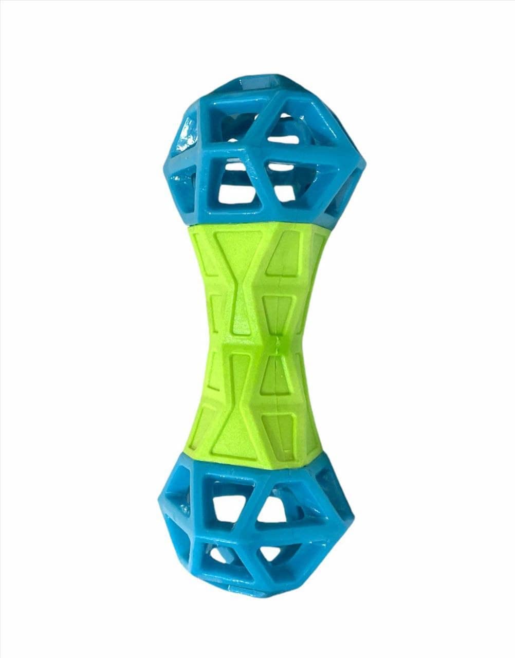 Chewing Dumbbell Shape Rubber Toy with Air Hole ( Color May Vary)