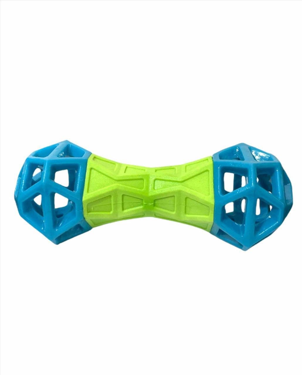 Chewing Dumbbell Shape Rubber Toy with Air Hole ( Color May Vary)