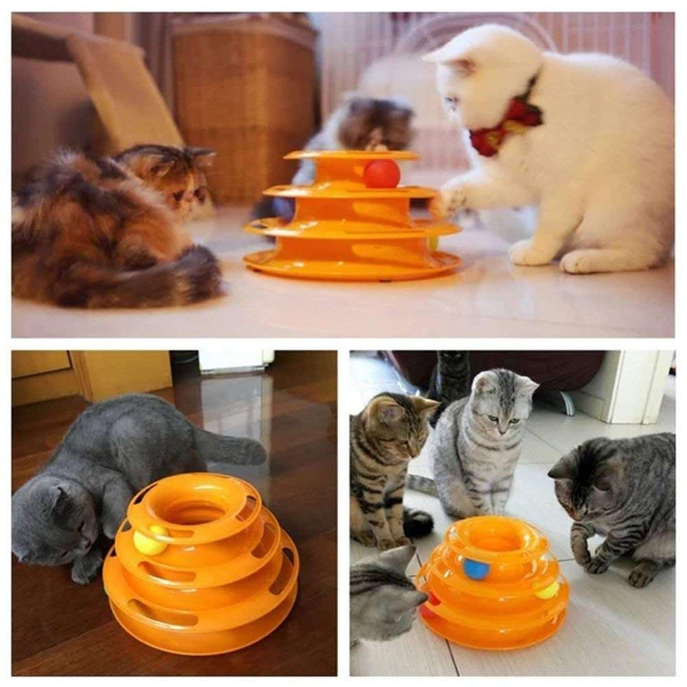 Tower of Tracks Cat Turntable Toy (Colour May Vary)