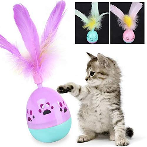 Colorful Feather Tumbler Cat Toy (Color May Vary)