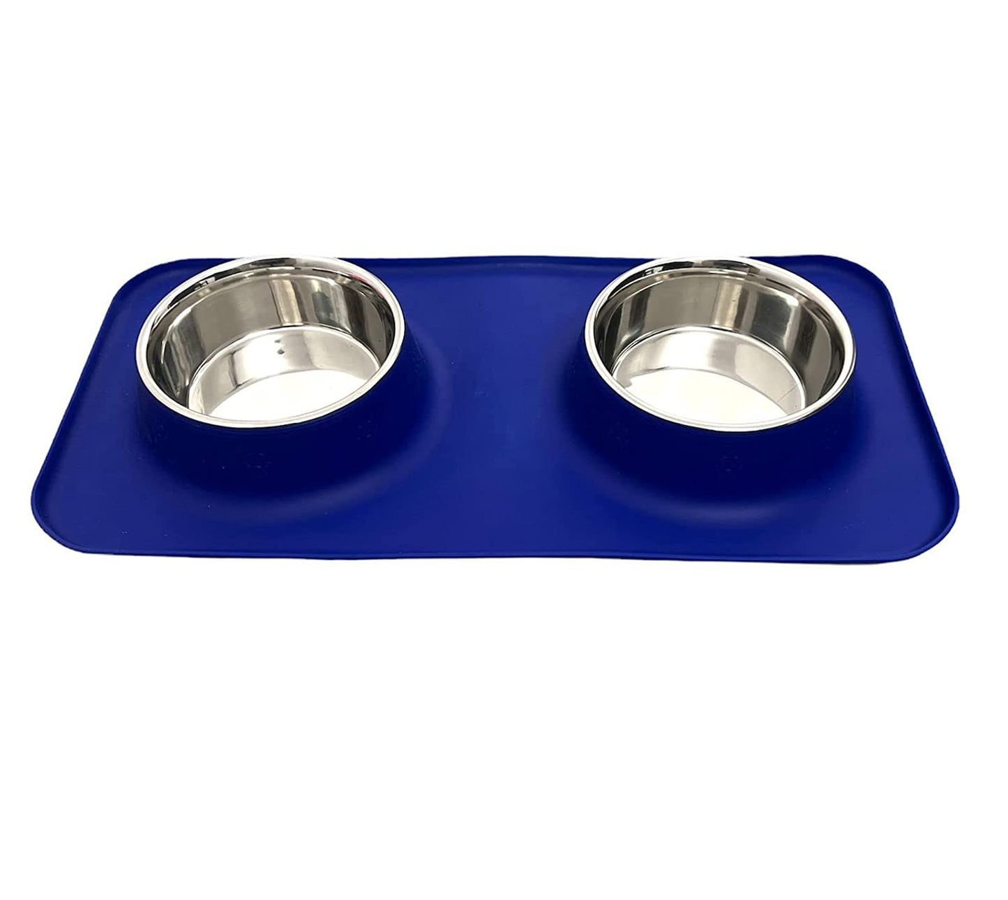 Rectangle Silicone Double Dinner Steel Bowl