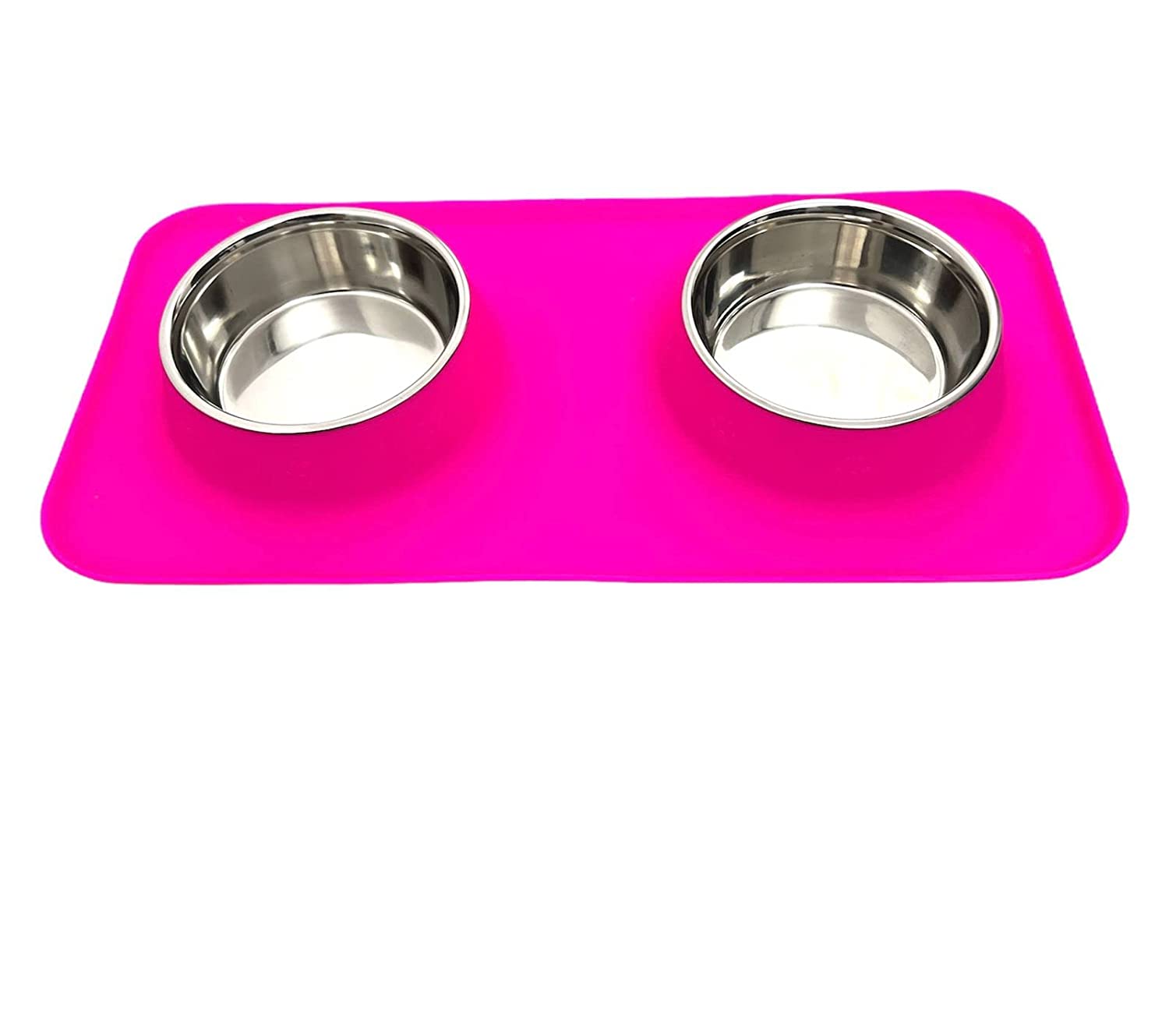 Rectangle Silicone Double Dinner Steel Bowl