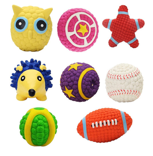 Squeaky Latex Cotton Blend Toys Combo